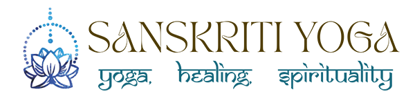 Sanskriti Yoga logo yoga spirituality healing lotus flower unalome lotus strength